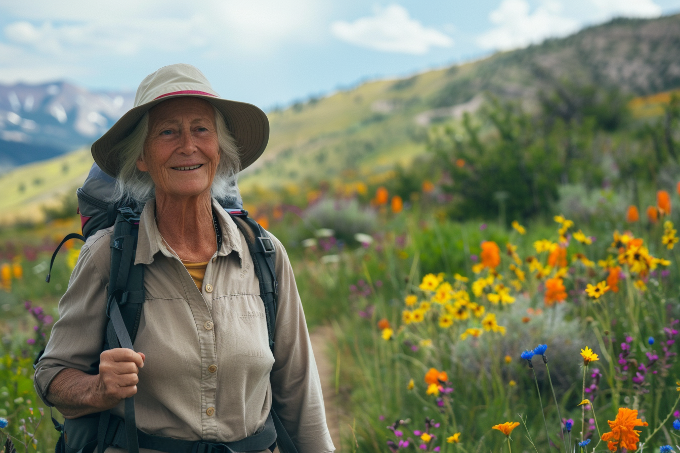 Image gratuite Femme âgée marchant sur un sentier de montagne 4