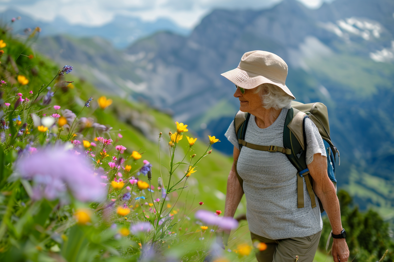 Image gratuite Femme âgée marchant sur un sentier de montagne 6