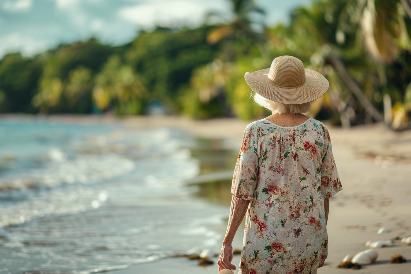 Image gratuite Femme âgée ramassant des coquillages à la plage 4