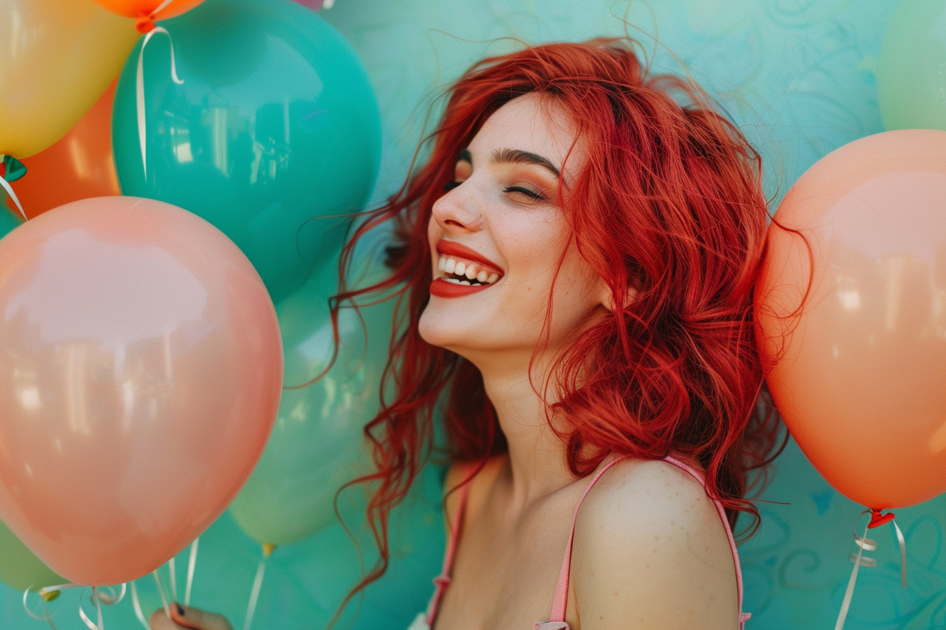 Image gratuite Femme célébrant avec des ballons 2