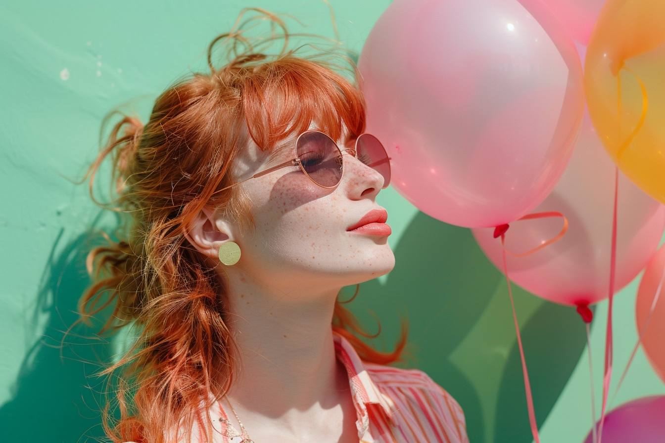 Image gratuite Femme célébrant avec des ballons 3