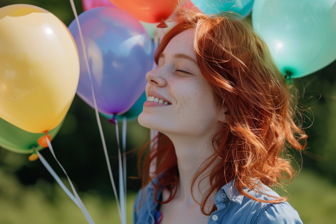 Image gratuite Femme célébrant avec des ballons 4