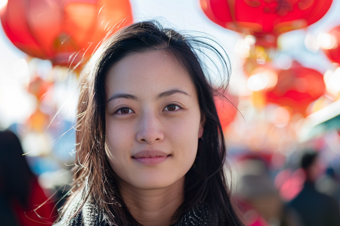 Image gratuite Femme cheveux noirs yeux noirs fête Nouvel An chinois 3