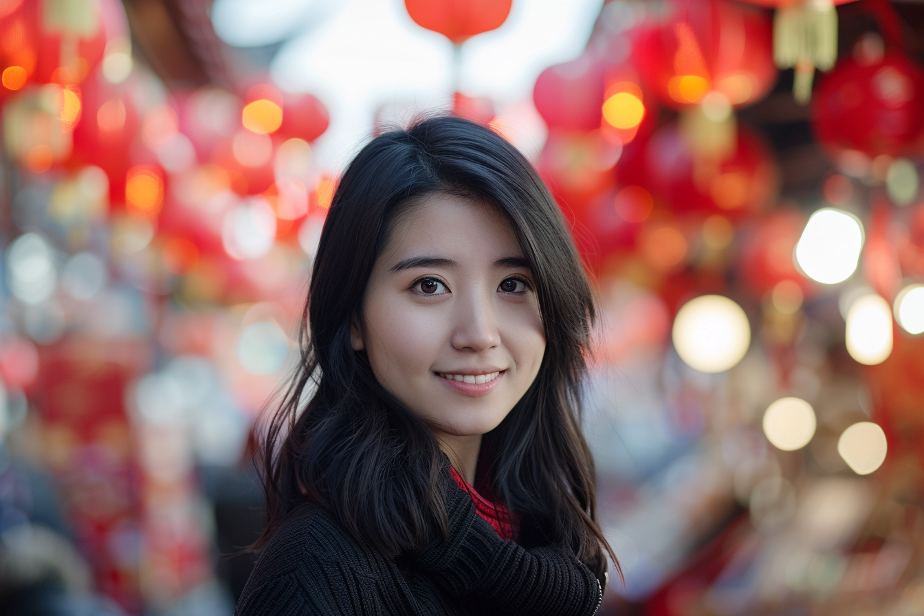 Image gratuite Femme cheveux noirs yeux noirs fête Nouvel An chinois 6