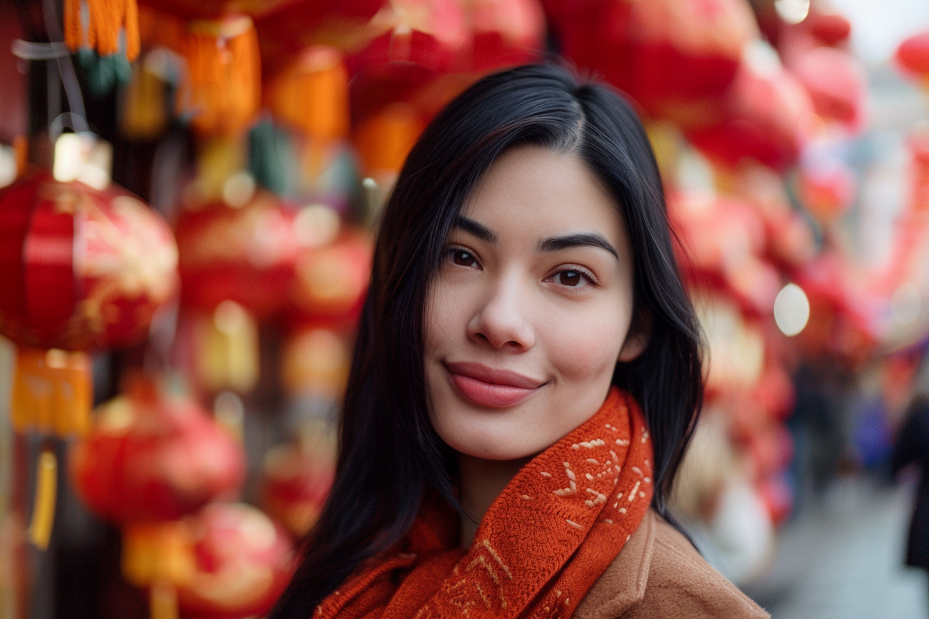 Image gratuite Femme cheveux noirs yeux noirs fête Nouvel An chinois 7