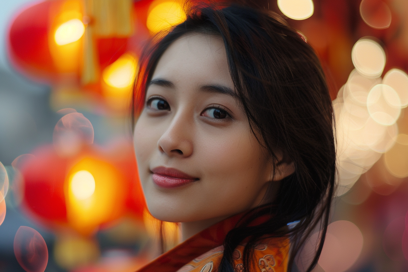 Image gratuite Femme cheveux noirs yeux noirs fête Nouvel An chinois 8