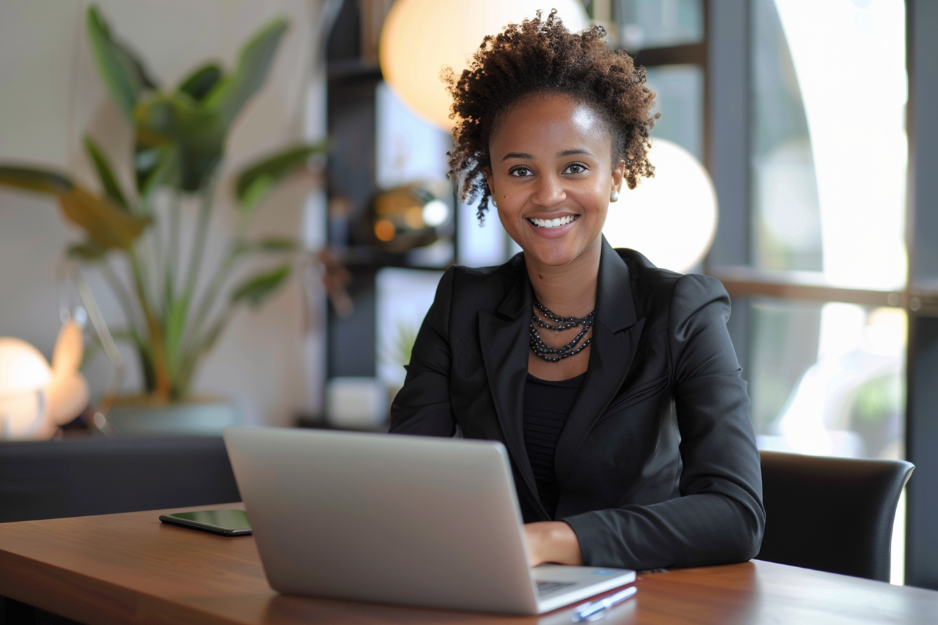 Image gratuite Femme d&rsquo;affaires afro-américaine souriante 1