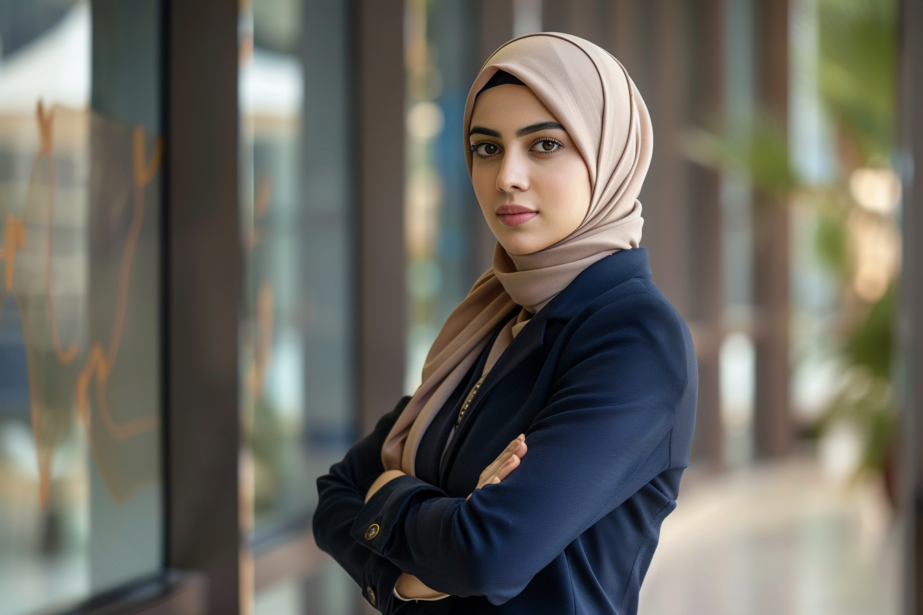 Image gratuite Femme d&rsquo;affaires arabe en hijab debout 3