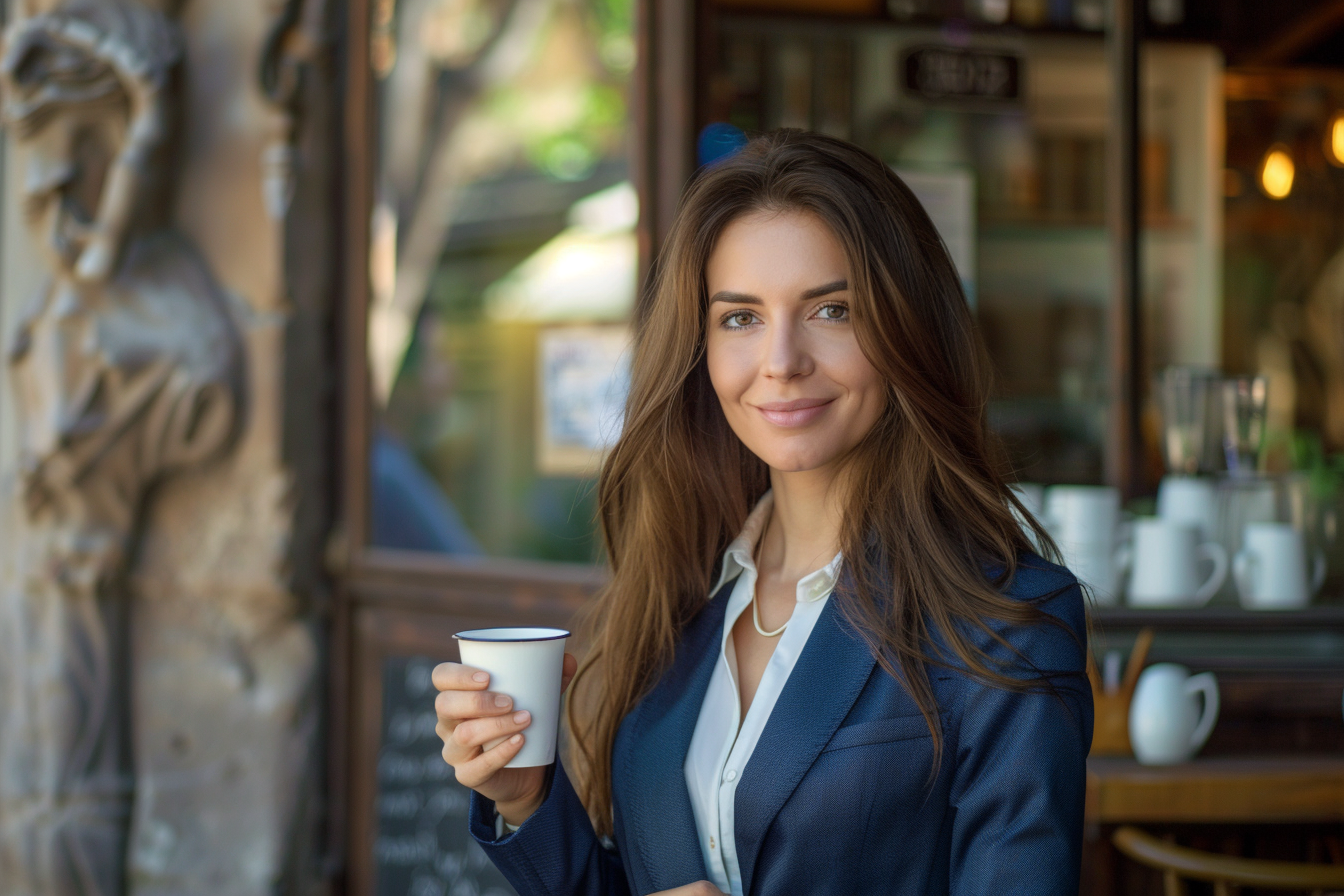 Image gratuite Femme d&rsquo;affaires européenne au costume bleu 2