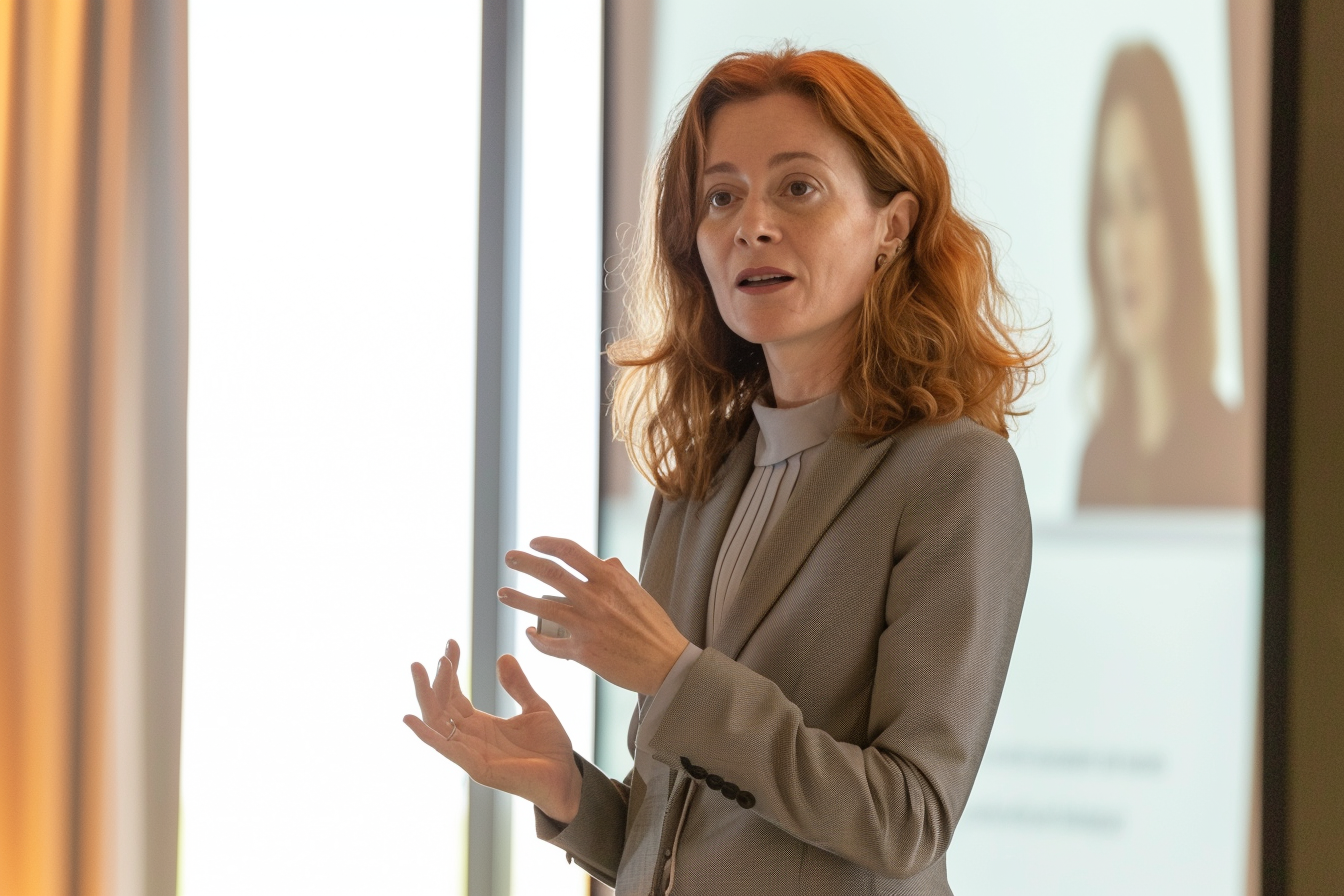 Image gratuite Femme d&rsquo;affaires européenne en présentation 1