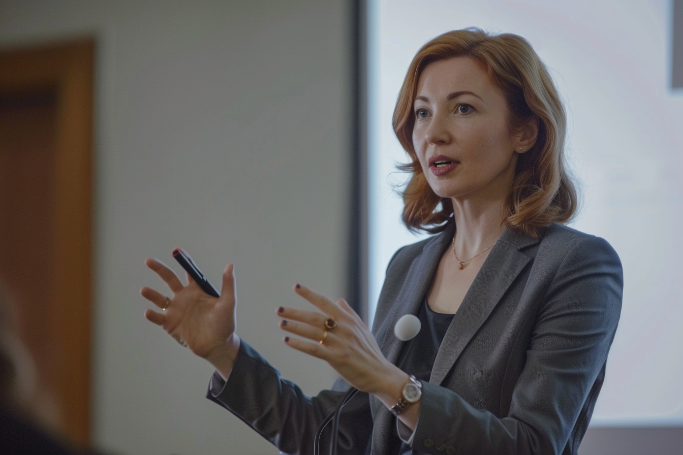 Image gratuite Femme d&rsquo;affaires européenne en présentation 2