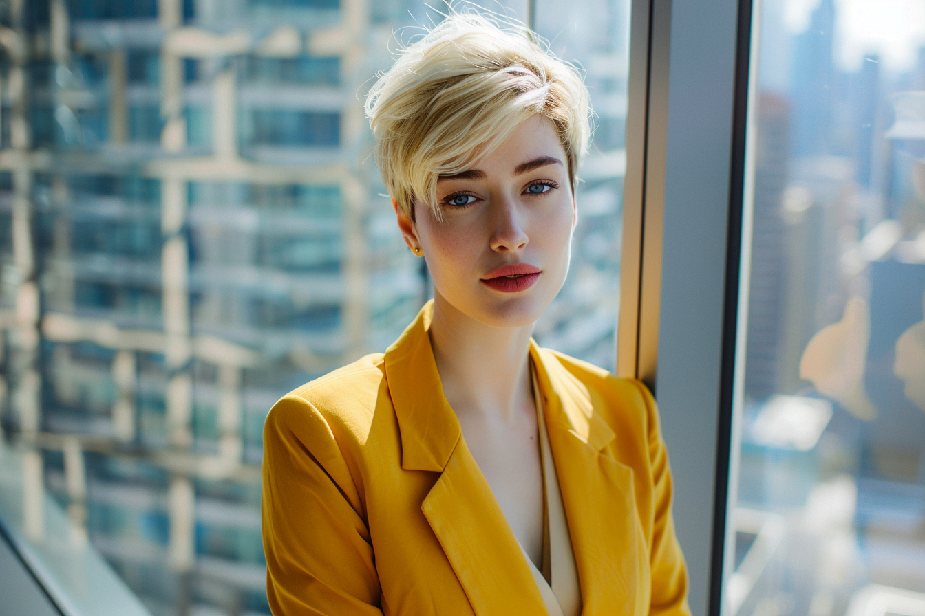 Image gratuite Femme déterminée au bureau moderne 3