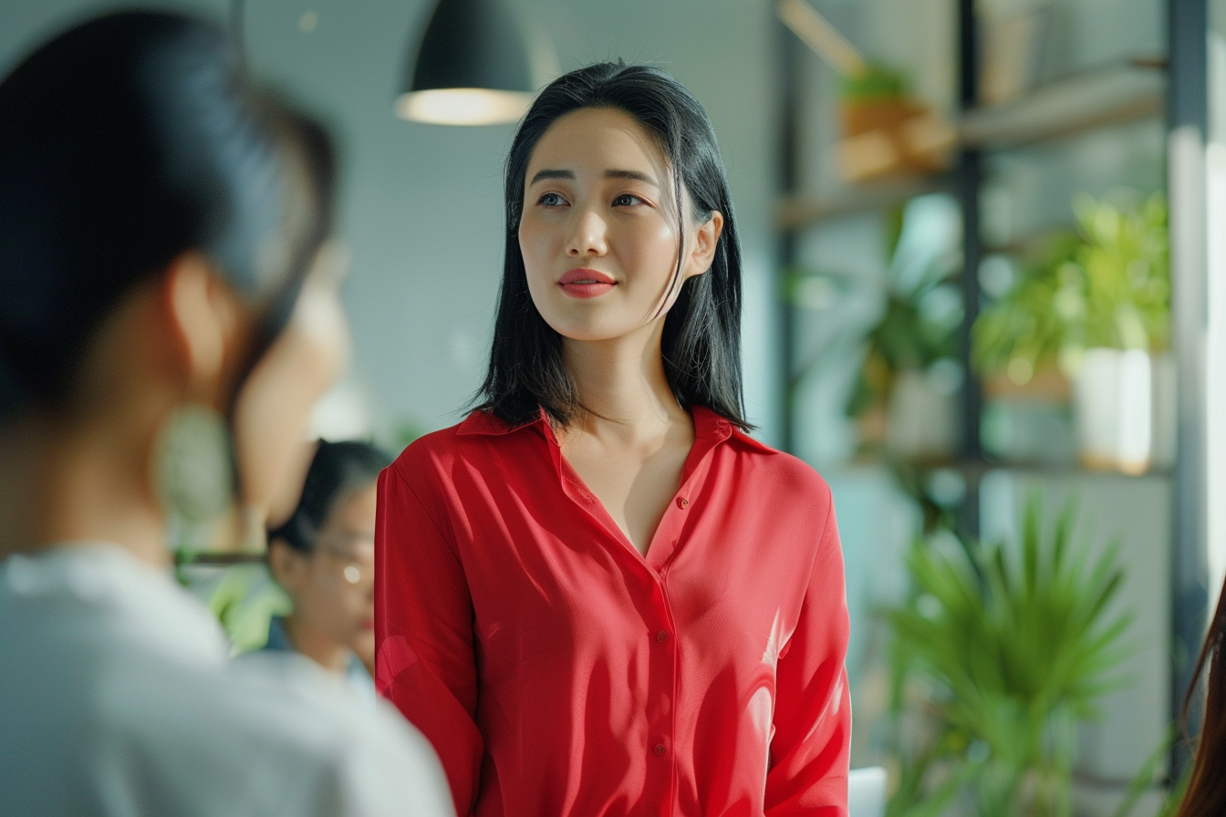 Image gratuite Femme discutant en équipe au bureau moderne 2