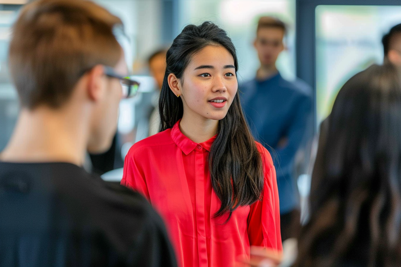 Image gratuite Femme discutant en équipe au bureau moderne 3