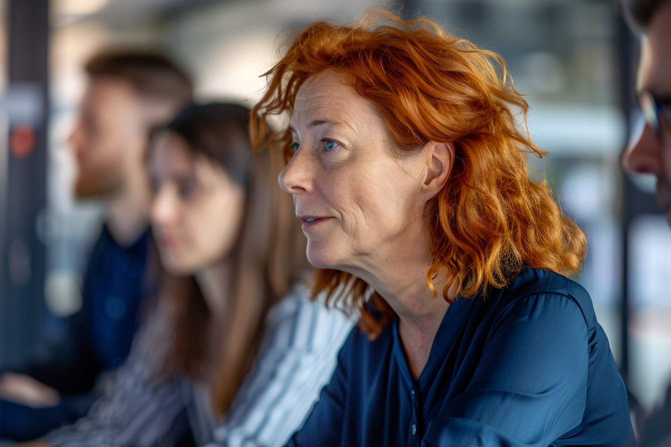 Image gratuite Femme dynamique collaborant en équipe 3