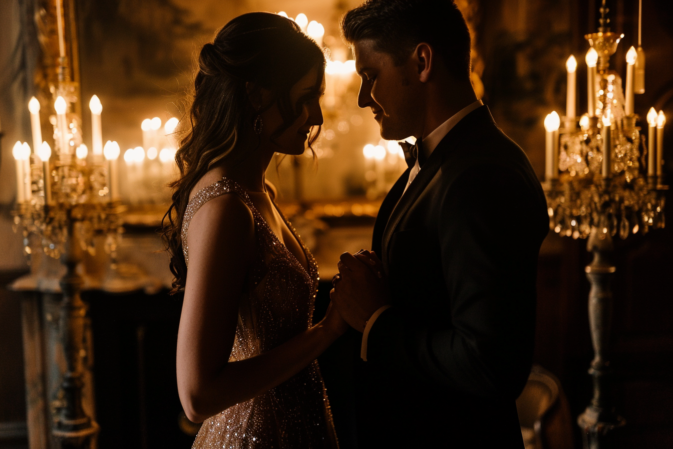 Image gratuite Femme en pièce éclairée à la bougie 1