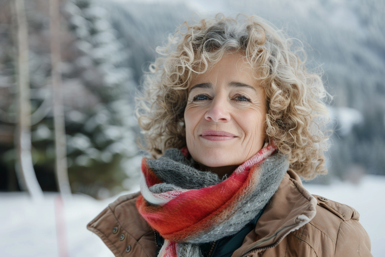 Image gratuite Femme en promenade dans les montagnes enneigées 2