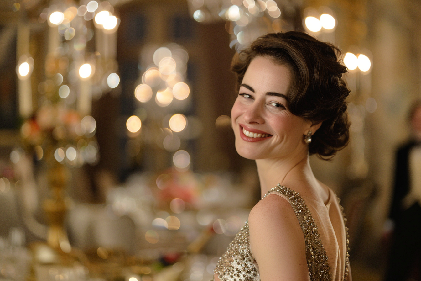 Image gratuite Femme en robe de soirée souriante 1