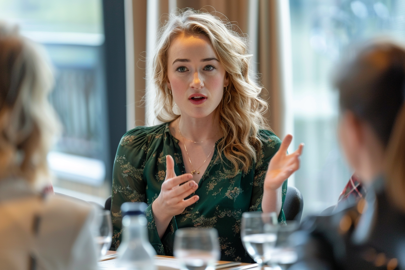 Image gratuite Femme engagée parlant en réunion 3