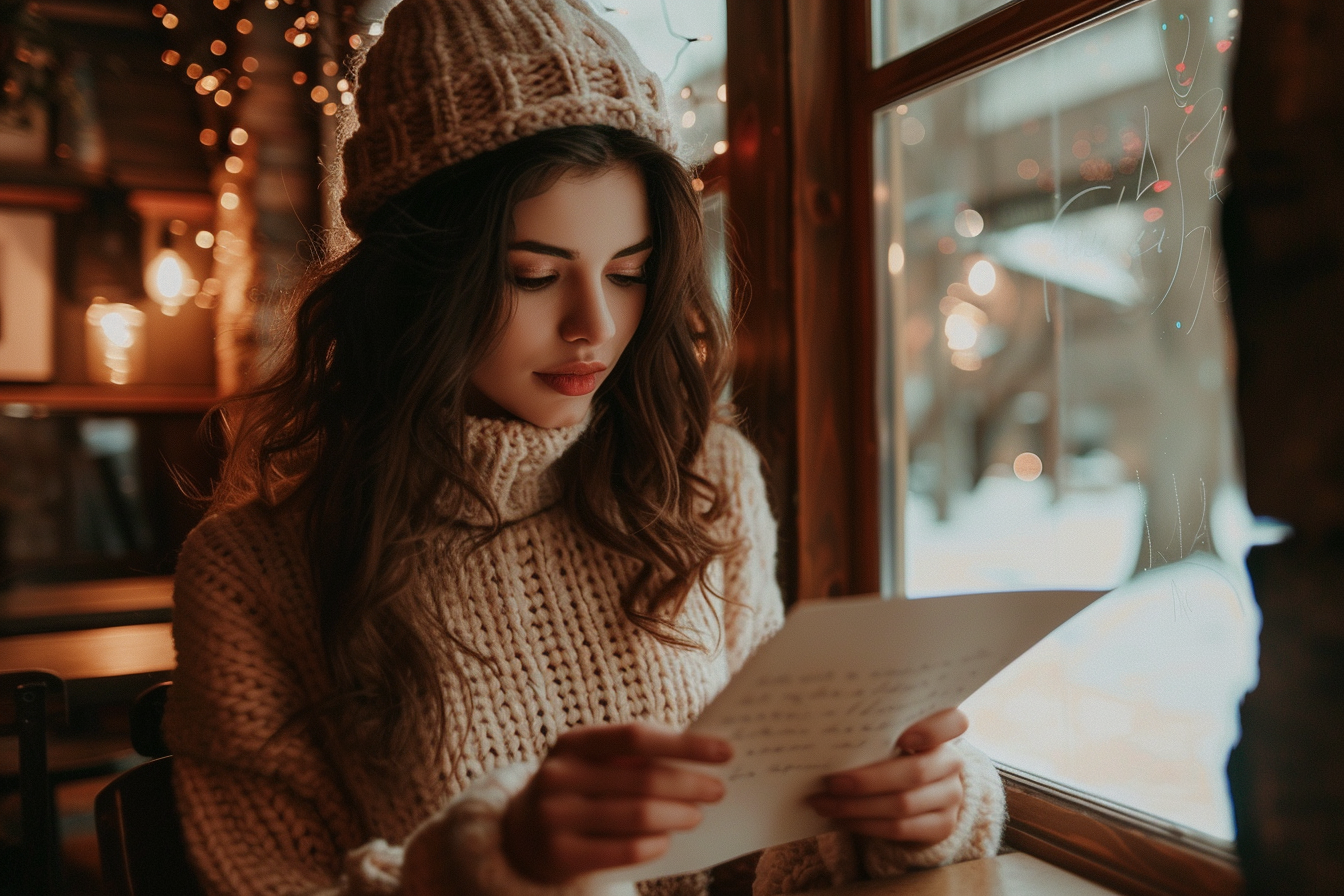 Image gratuite Femme, lettre amour, café chaleureux 3