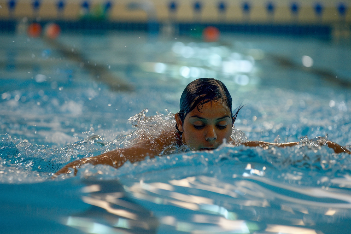 Image gratuite Femme nage longueurs piscine locale exercice 2