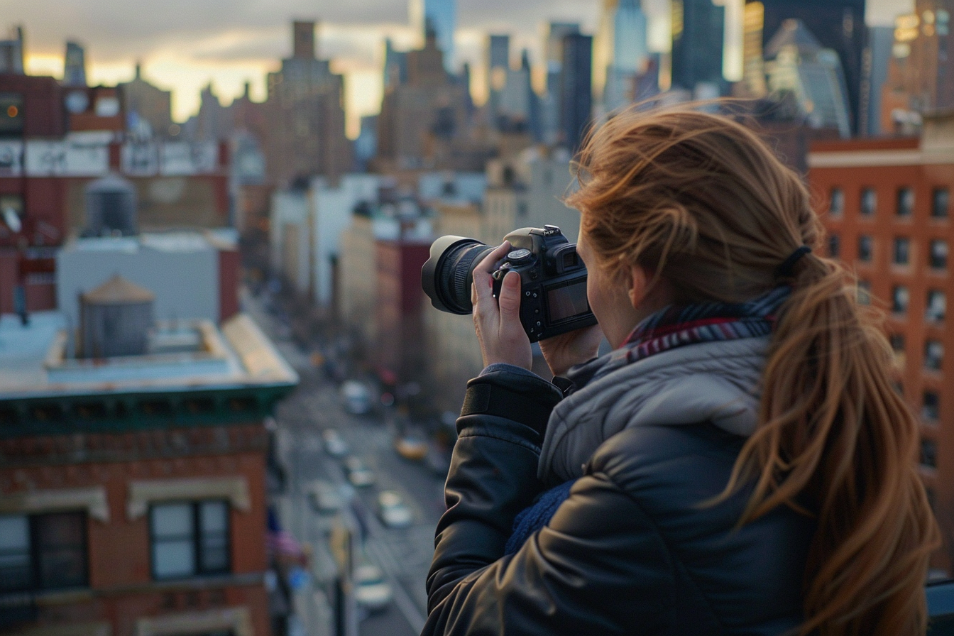 Image gratuite Femme photo paysage urbain animé 1