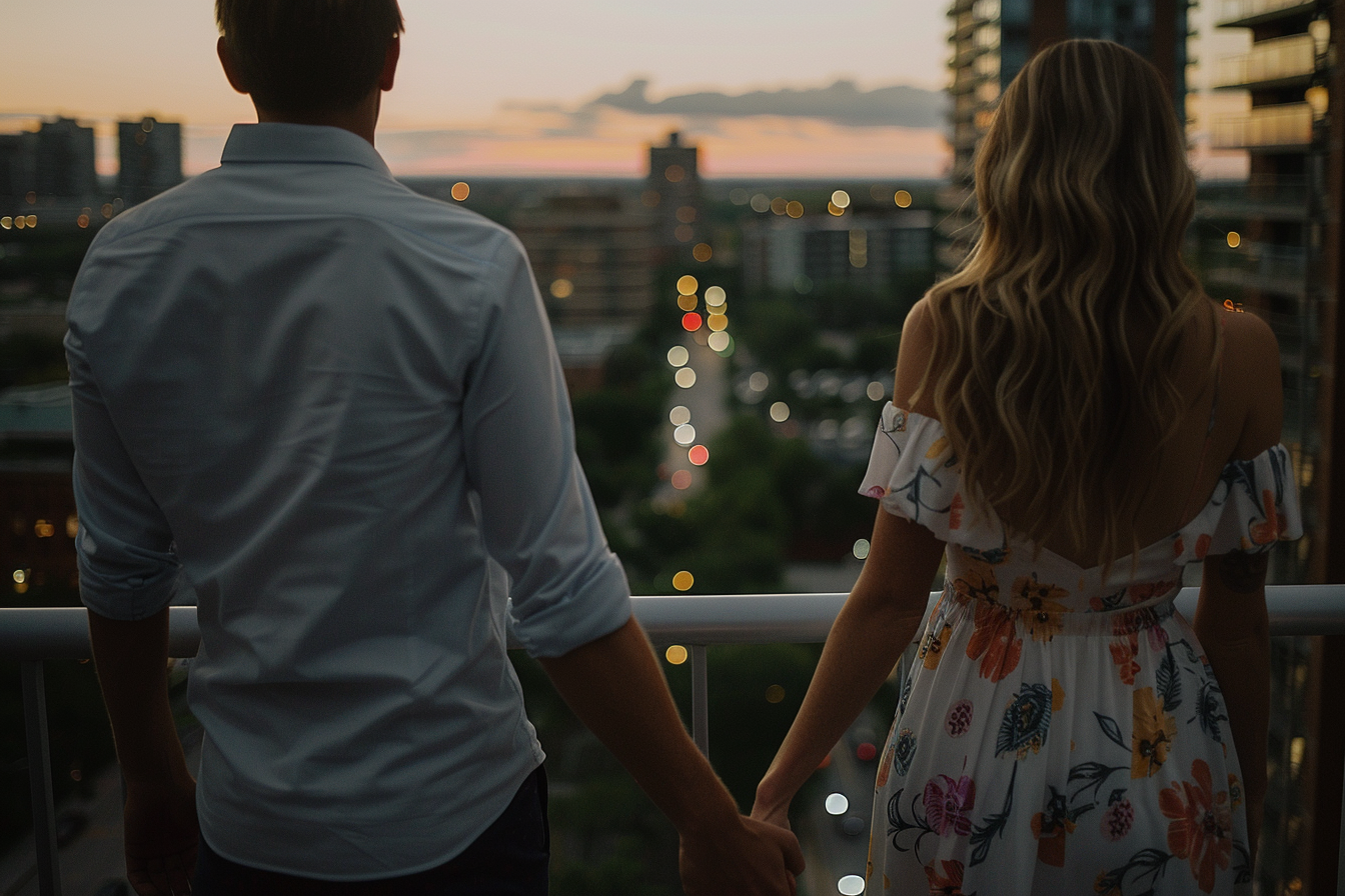 Image gratuite Femme sur balcon urbain 1