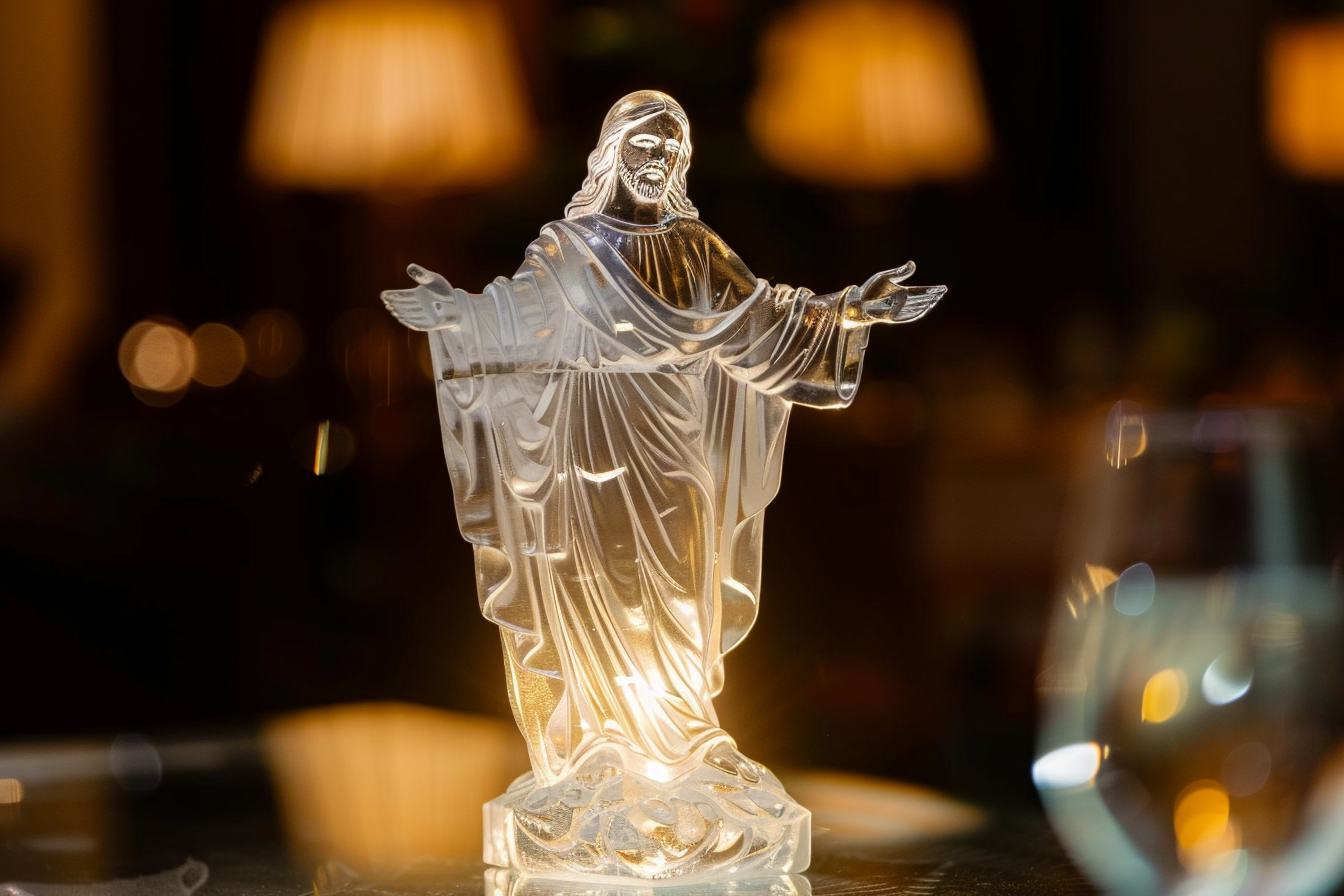 Image gratuite Figurine cristal Christ, lumière lune 5