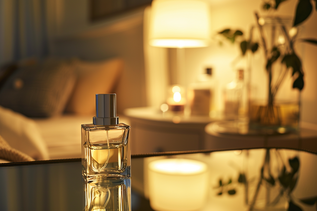 Image gratuite Flacon de parfum en verre avec vaporisateur argenté 2