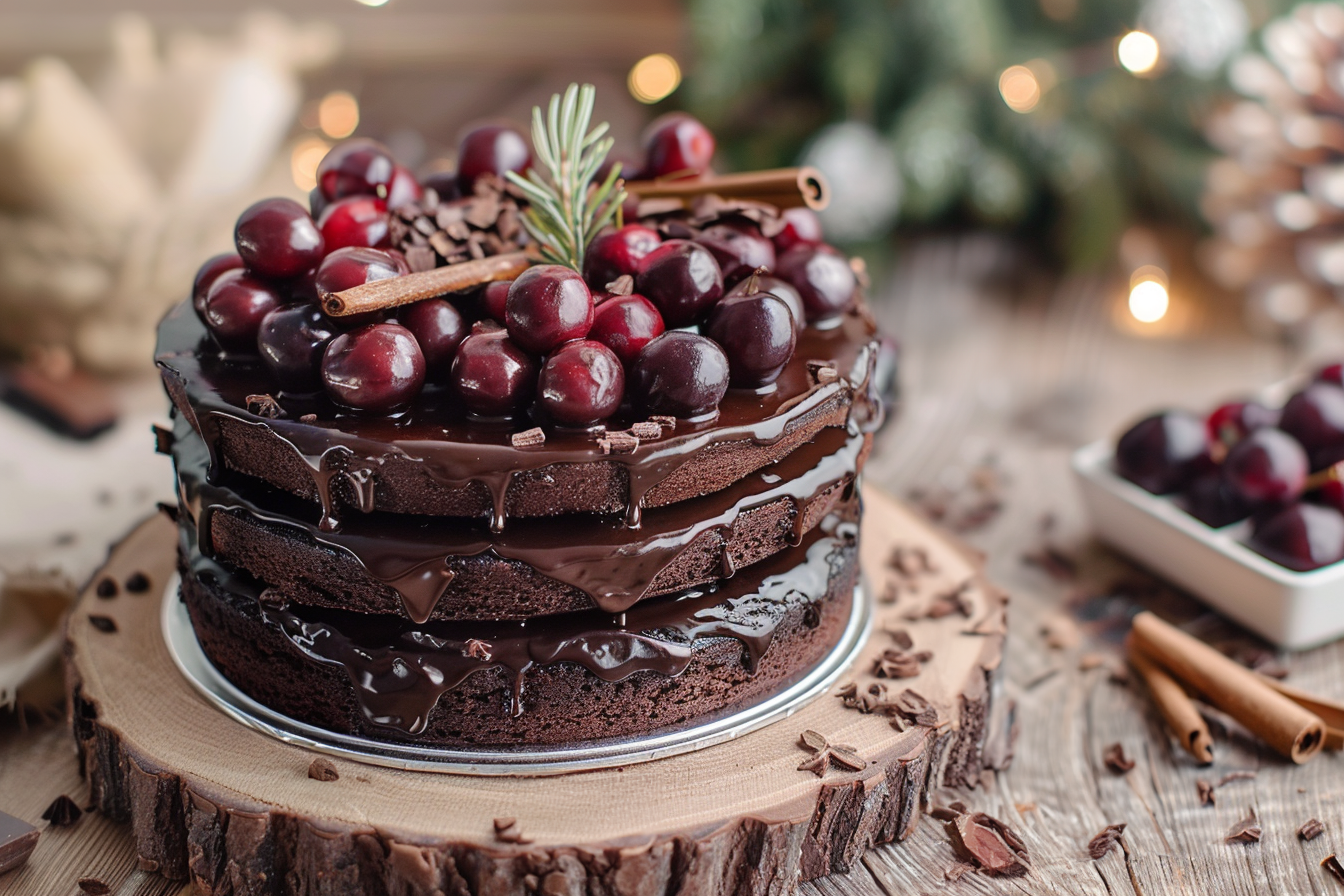 Image gratuite Forêt-Noire rustique chocolat cerises 1