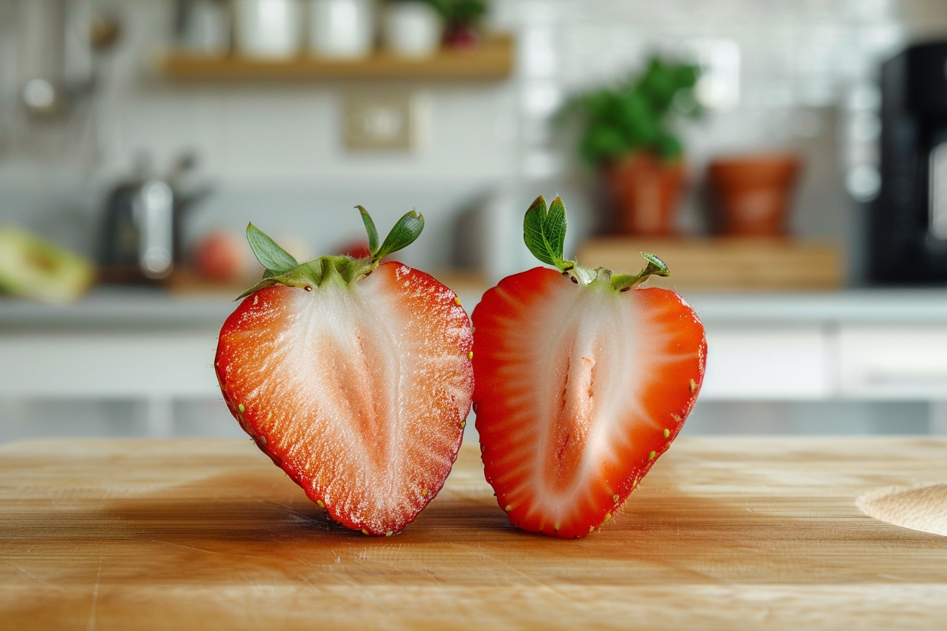 Image gratuite Fraise coupée en cuisine moderne 3