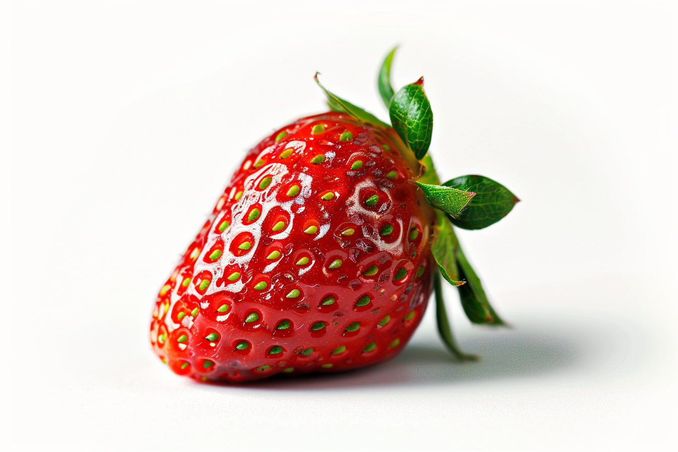 Image gratuite Fraise mûre sur fond blanc 1