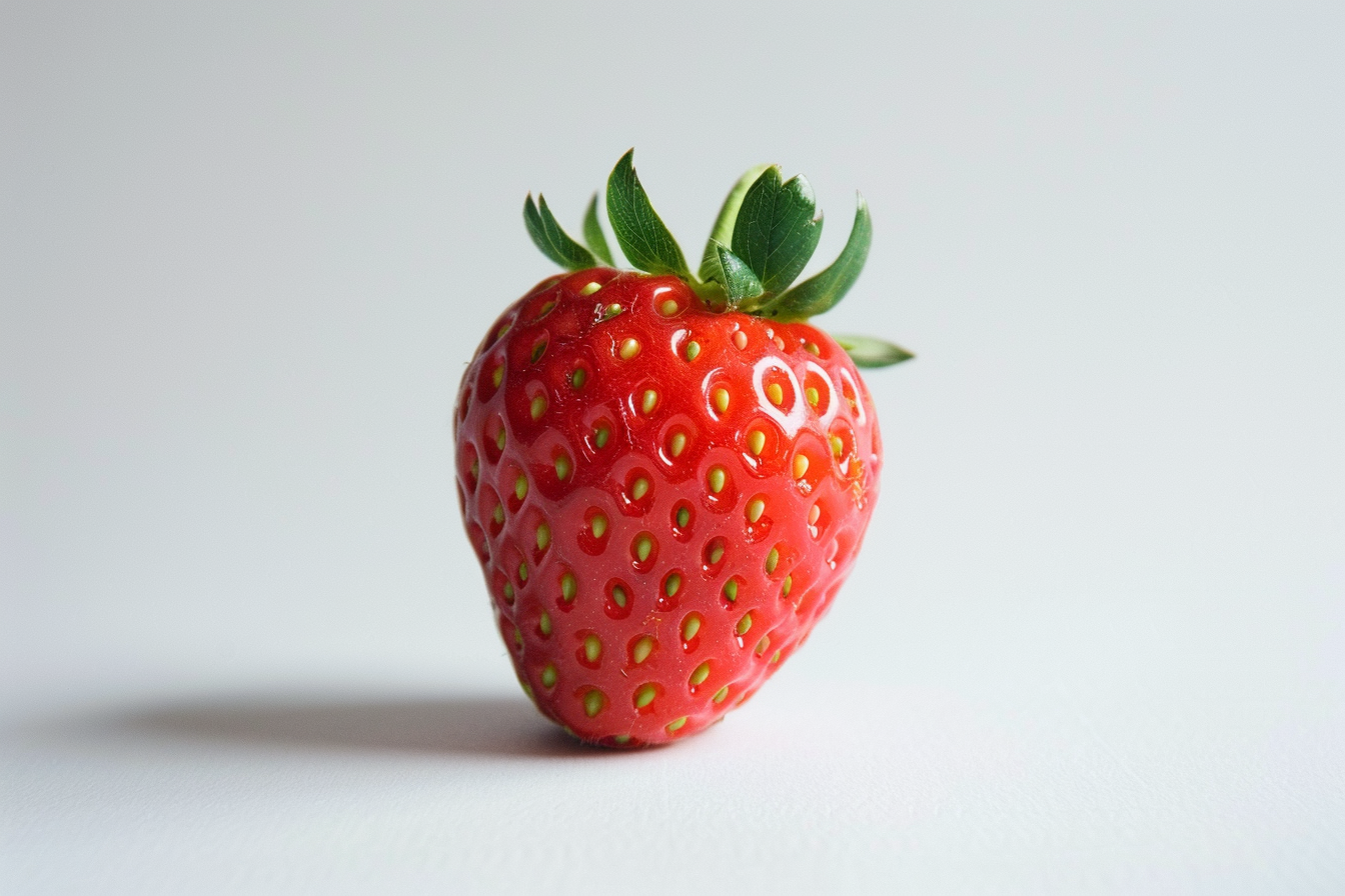 Image gratuite Fraise mûre sur fond blanc 4