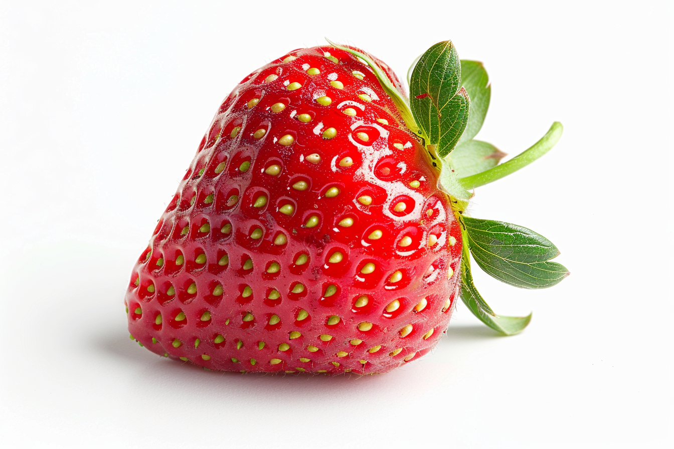 Image gratuite Fraise mûre sur fond blanc 6