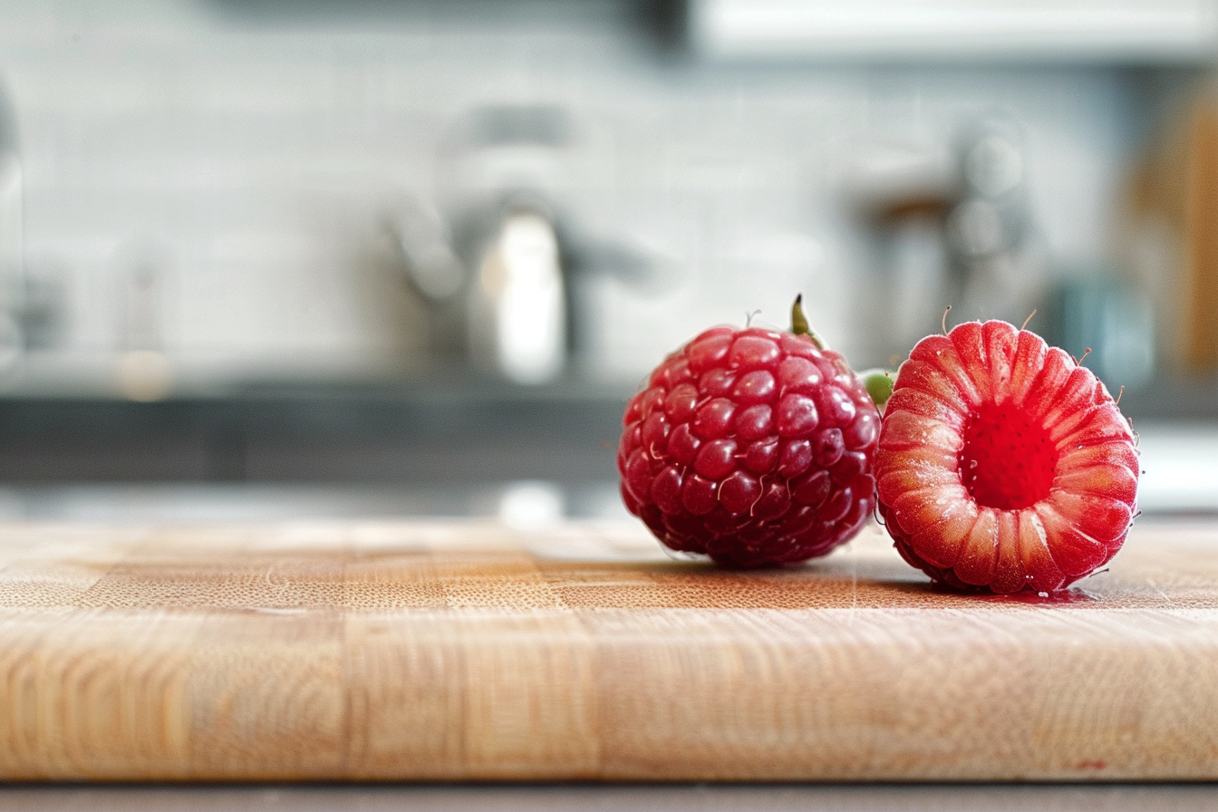 Image gratuite Framboise coupée en cuisine moderne 2