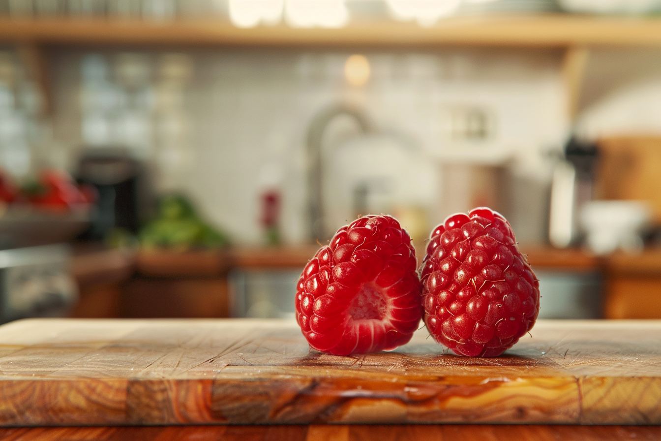 Image gratuite Framboise coupée en cuisine moderne 3