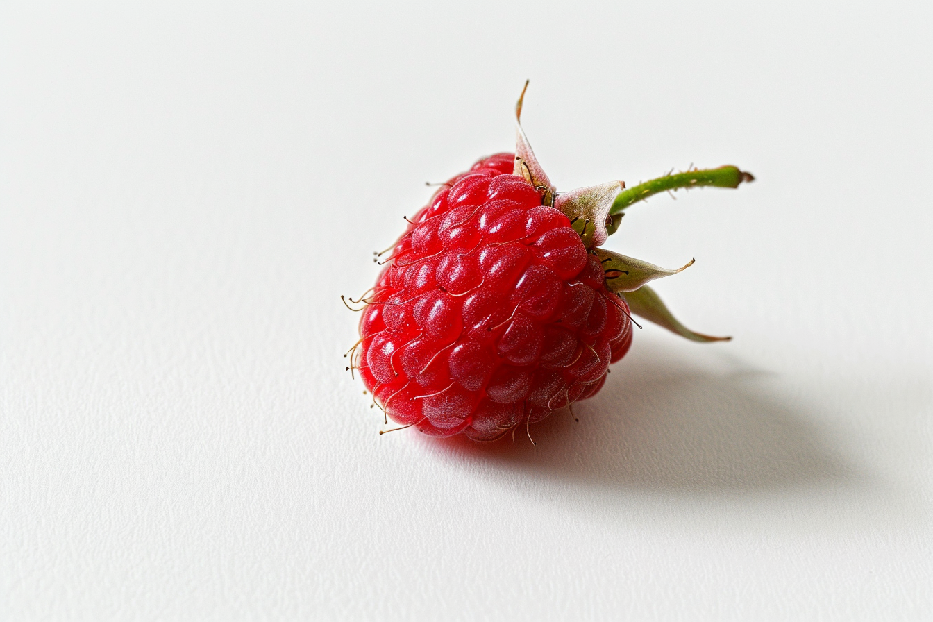 Image gratuite Framboise mûre sur fond blanc 3