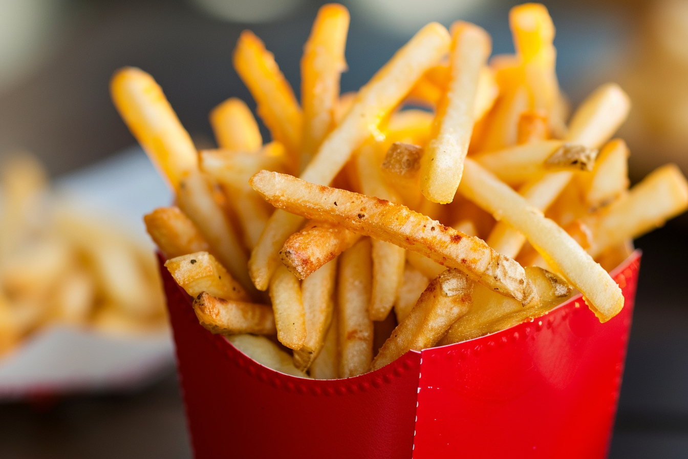 Image gratuite Frites dans un contenant rouge 1