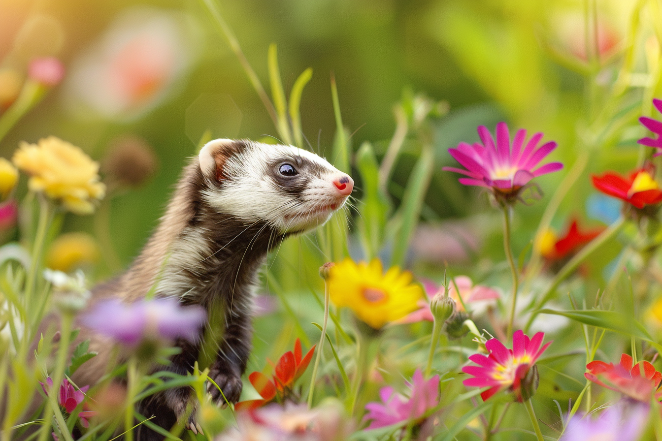 Image gratuite Furet explorant jardin luxuriant 5
