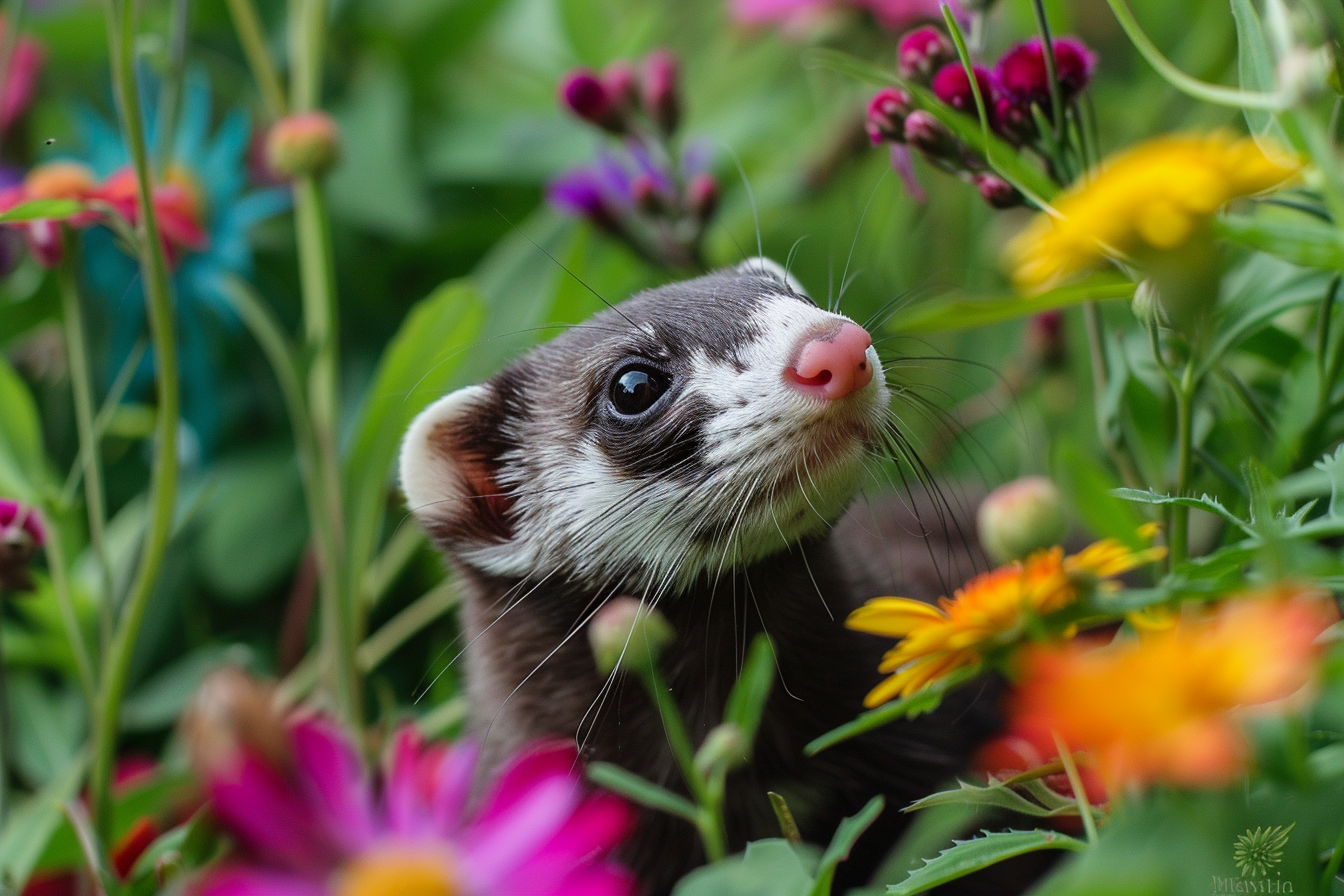 Image gratuite Furet explorant jardin luxuriant 6