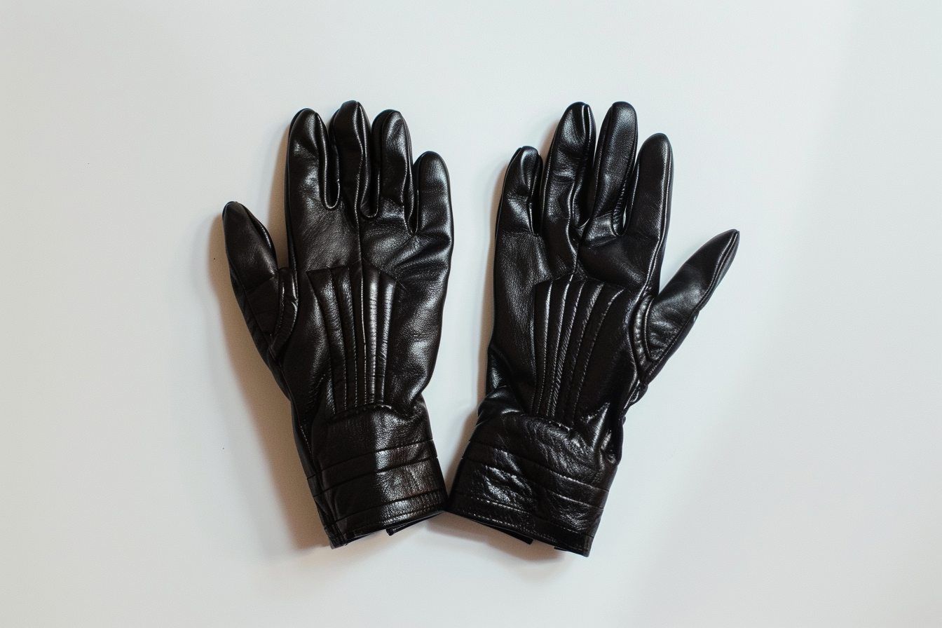 Image gratuite Gants en cuir noir sur surface blanche 2