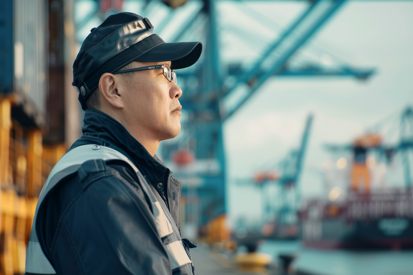 Image gratuite Gestionnaire port supervisant opérations 2