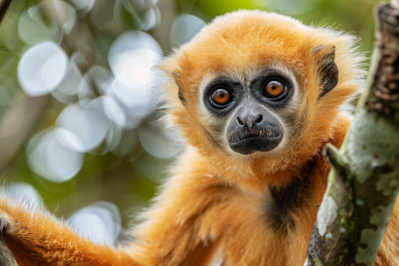 Image gratuite Gibbon curieux explorant son habitat 3