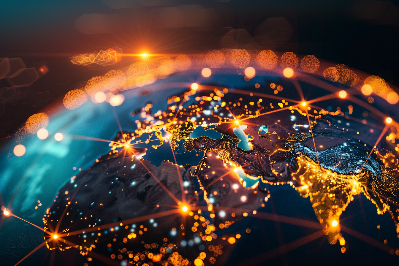 Image gratuite Globe, communication et transfert de données mondiaux 3