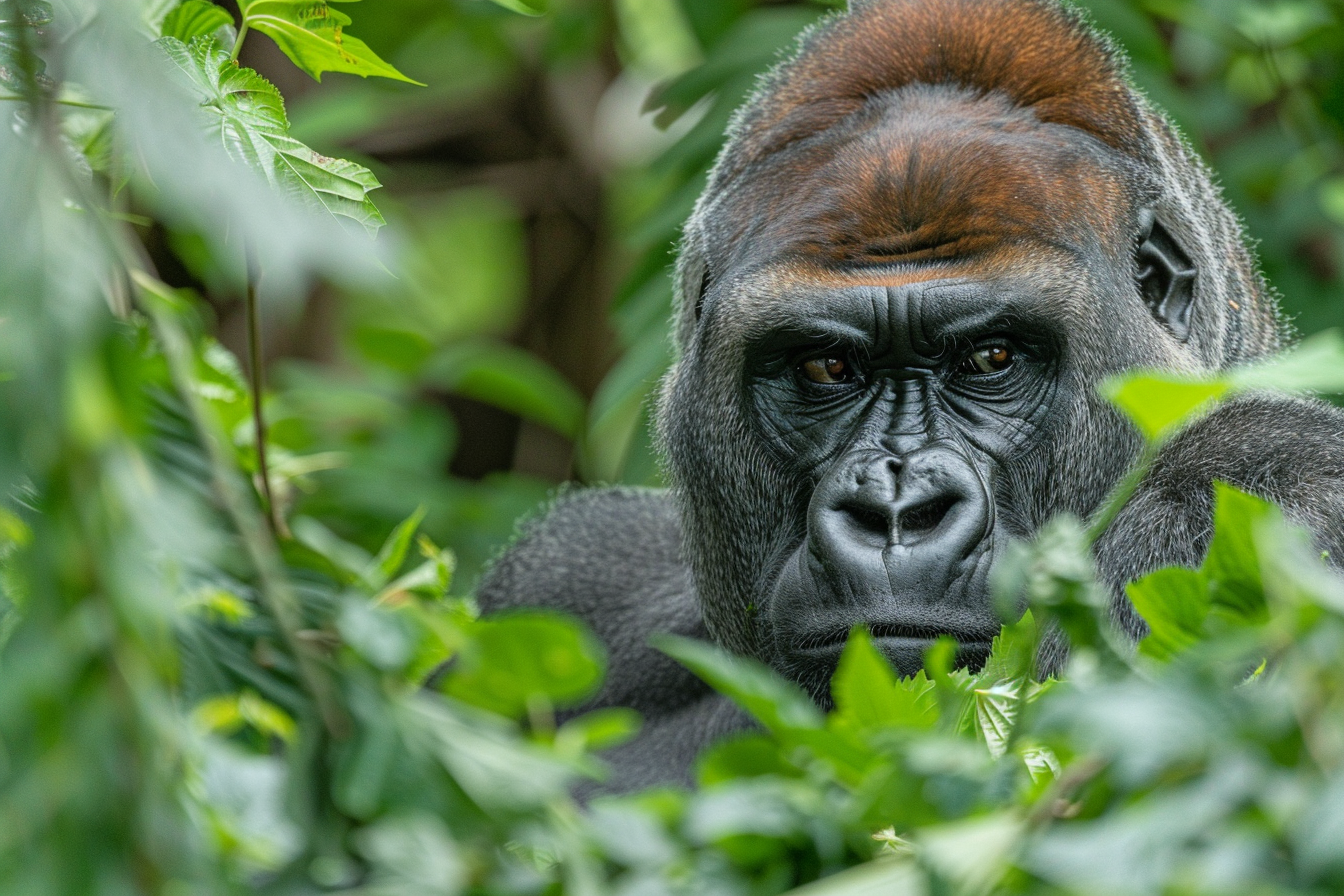 Image gratuite Gorille dominant dans la jungle 2