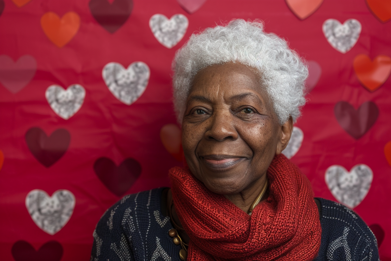 Image gratuite Grand-mère afro-américaine joyeuse fête des grands-mères fond rouge 5