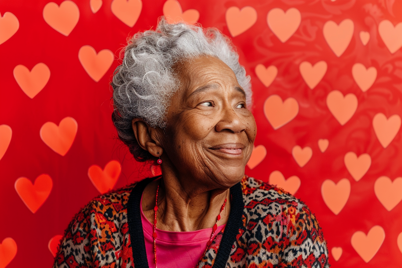 Image gratuite Grand-mère afro-américaine joyeuse fête des grands-mères fond rouge 6