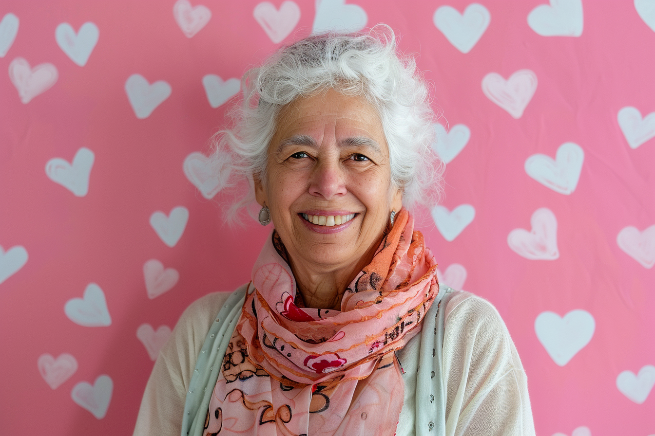 Image gratuite Grand-mère arabe souriante fête des grands-mères fond rose 4