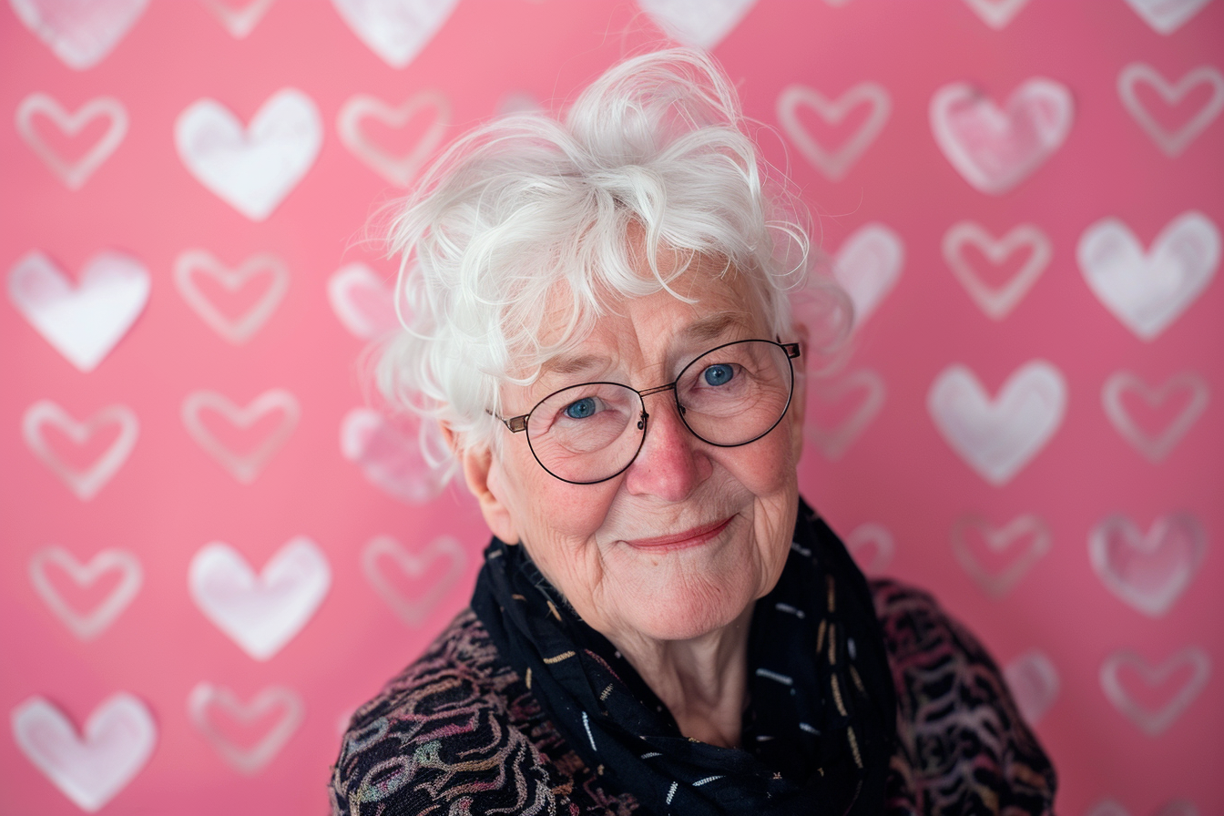 Image gratuite Grand-mère caucasienne affectueuse fête des grands-mères fond rose 8
