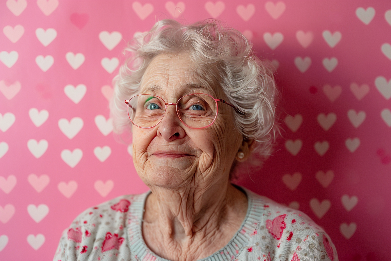 Image gratuite Grand-mère caucasienne affectueuse fête des grands-mères fond rose 9